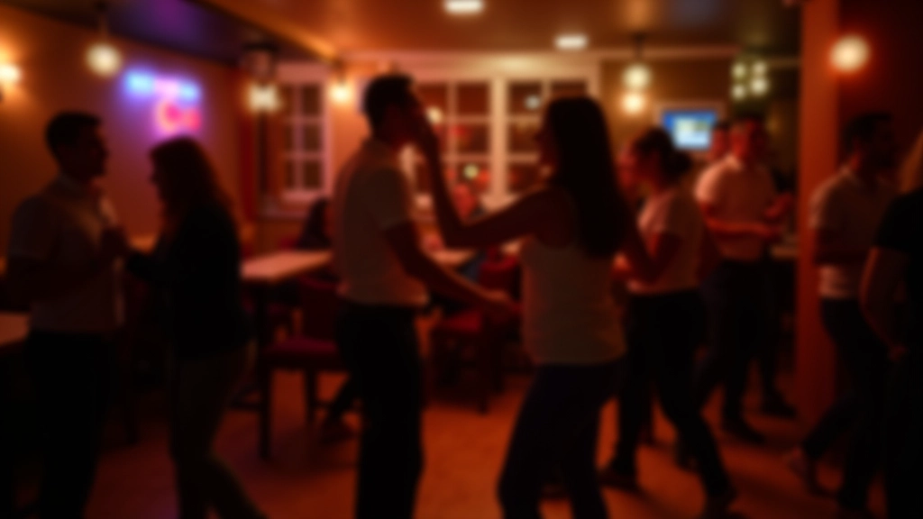 Dublin kizomba and salsa dance gathering with couples dancing in a warm indoor venue