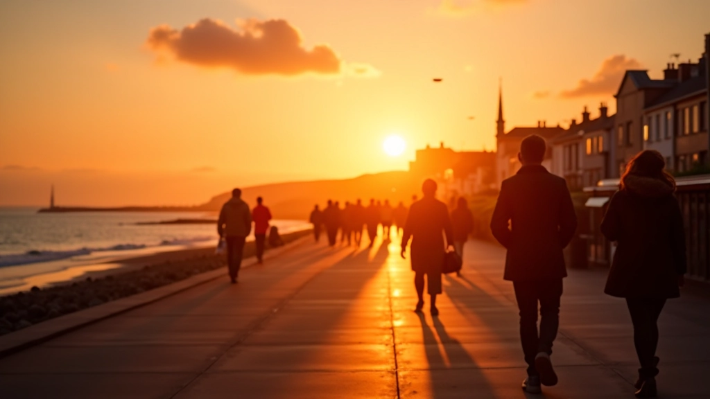 Beautiful Irish coastal sunset setting the scene for future dance communities