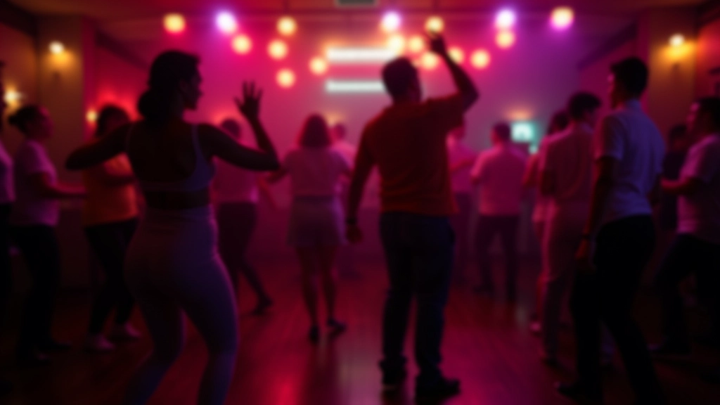 Themed dance night in Cork featuring colorful decorations and adults dancing
